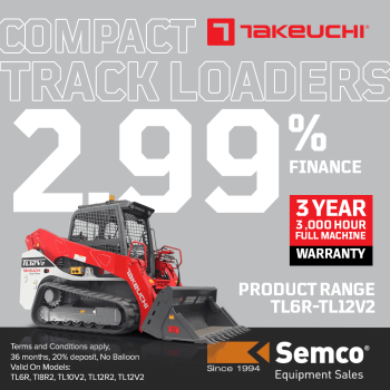 3. 2.99% Finance on Takeuchi Compact Track Loaders